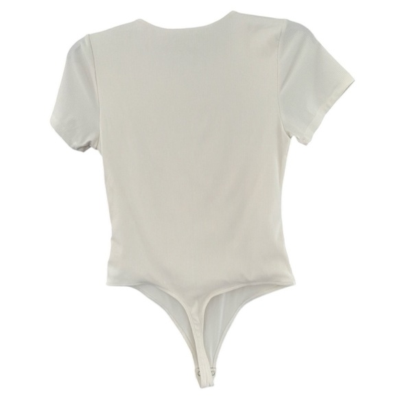 NWT HOUSE OF HARLOW 1960 Cream Off White High Neck Ribbed Bodysuit XS Revolve - Picture 5 of 11